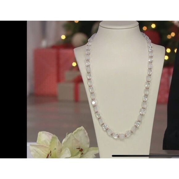 QVC Lola Rose Islington Clear Rock Crystal Necklace & Bracelet Set Adjustable - Picture 1 of 10